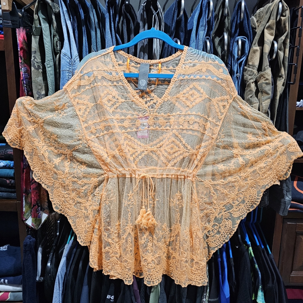 Vince Camuto Lace Top Coverup Blouse Beach โฑ๏ธ Vacation Cruise ๐ณ Long